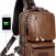 Classic Vintage PU Sling Leather Bag brown charge phone