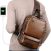 Classic Vintage PU Sling Leather Bag large brown hole for charging