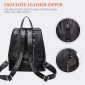 Convertible Women Leather Backpack black detail