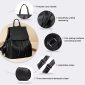 Convertible Women Leather Backpack black detail1