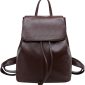 Convertible Women Leather Backpack coffee brown