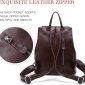 Convertible Women Leather Backpack coffee brown design