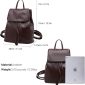 Convertible Women Leather Backpack coffee brown details