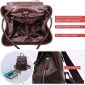 Convertible Women Leather Backpack coffee brown interior