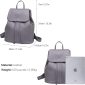 Convertible Women Leather Backpack grey2 dimension