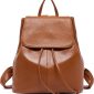 Convertible Women Leather Backpack orange