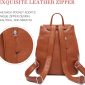 Convertible Women Leather Backpack orange design