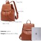 Convertible Women Leather Backpack orange dimension