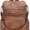 Leather Backpack Purse Shoulder Bags with Tassel Brown 1