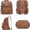 Leather Backpack Purse Shoulder Bags with Tassel Brown 5