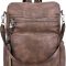 Leather Backpack Purse Shoulder Bags with Tassel Brown two brown