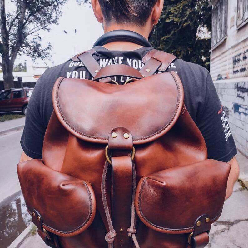 LeatherBackpacker-Personalized Backpack Leather backpack Men Travel Backpack Men Backpack-9